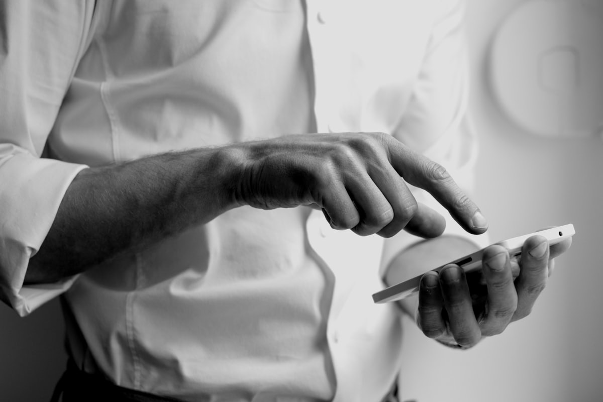 A person searching on their phone